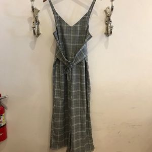 Grey Plaid Jumpsuit